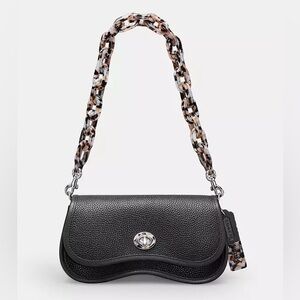 NWT Black Wavy Dinky Bag Coachtopia Leather